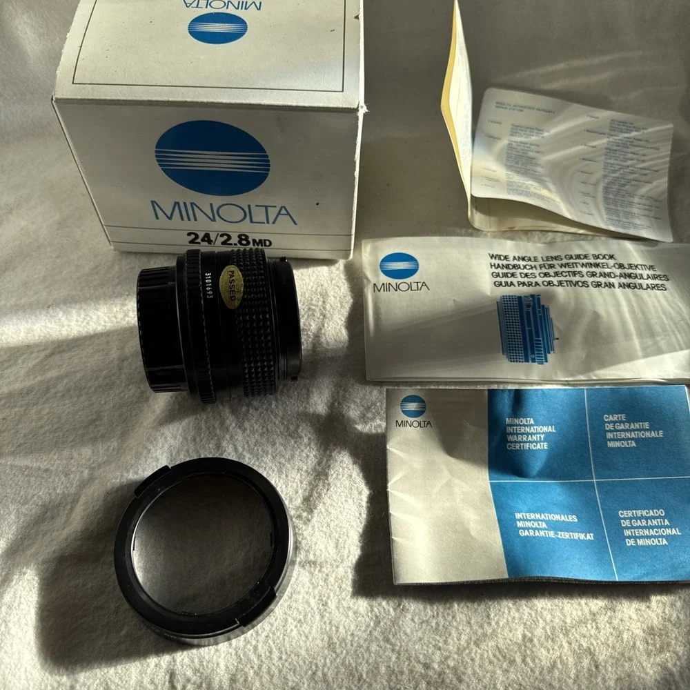 Minolta MD 24mm f/2.8 MD Lens From JAPAN Vintage New In Box Never Used Caps